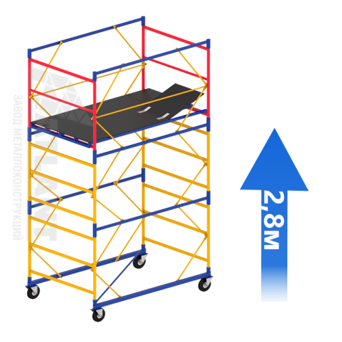 Вышка-тура (2 + 1) 1,6 Х 0,8 (Н=2,8 М)