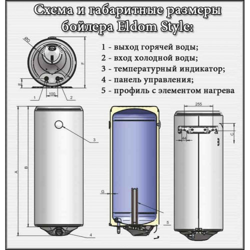 Водонагреватель Eldom Style Dry 80 Slim 2,0 kW 72268WD Водонагреватель Eldom Style Dry 80 Slim 2,0 kW 72268WD