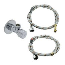 Набор Raftec Кран угловой 1/2'x1/2' и шланги для воды М10 50 см PN70245