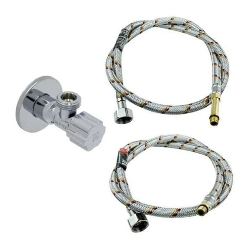 Набор Raftec Кран угловой 1/2'x1/2' и шланги для воды М10 50 см PN70245