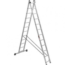 Алюминиевая двухсекционная лестница 2x12 ступеней ПРАКТИКА