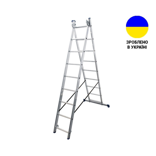 Алюминиевая двухсекционная лестница 2x8 ступеней DUOMAX VIRASTAR. Алюминиевая двухсекционная лестница 2x8 ступеней DUOMAX VIRASTAR.
