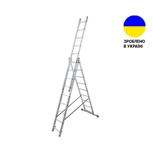 Алюминиевая трехсекционная лестница 3х11 ступеней TRIOMAX VIRASTAR
