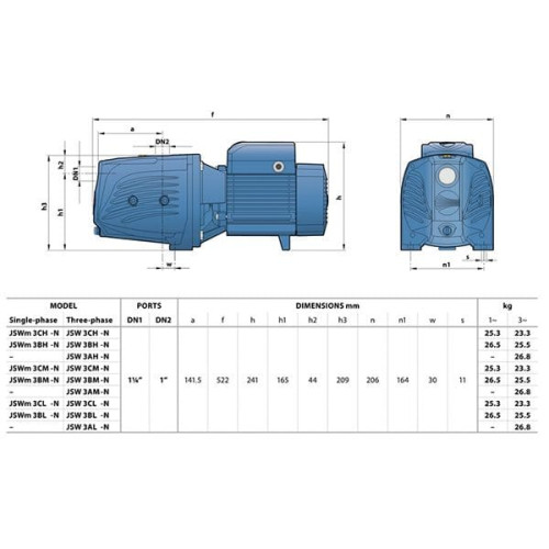 Поверхностный насос Pedrollo JSWm 3 BM-N Поверхностный насос Pedrollo JSWm 3 BM-N