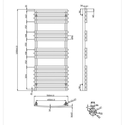 Полотенцесушитель Lambert Anthracite TRC120X50A 1200х500
