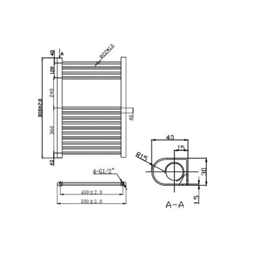 Полотенцесушитель Lambert Chrome Straight TRR80X50C 800х500 Полотенцесушитель Lambert Chrome Straight TRR80X50C 800х500